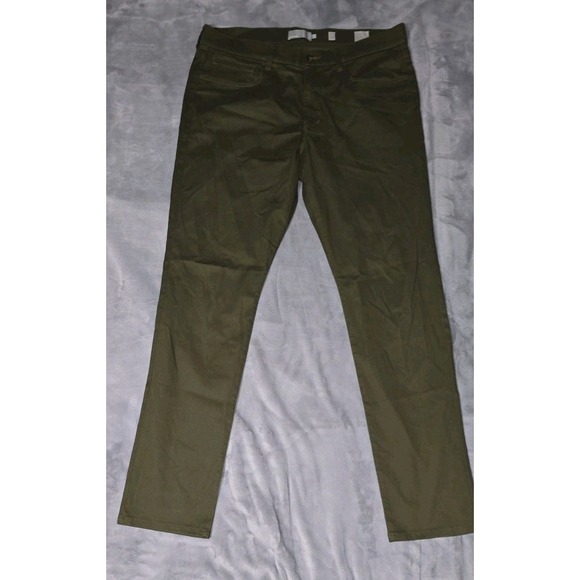 Vince Pants Size 34W 32L Olive Green Straight Stretch Cotton Blend - Picture 1 of 12